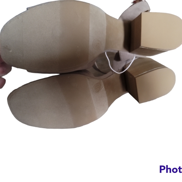 Universal Thread Women's Megan Microsuede Quarter Strap Heeled Pump Sandals 9.5 - Picture 5 of 7